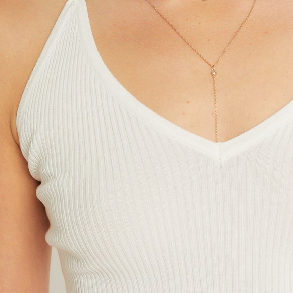 NEW White Halter V Neck Sexy Laced Up Open Back Stretchy Rib Knit Crop Top - Picture 8 of 10